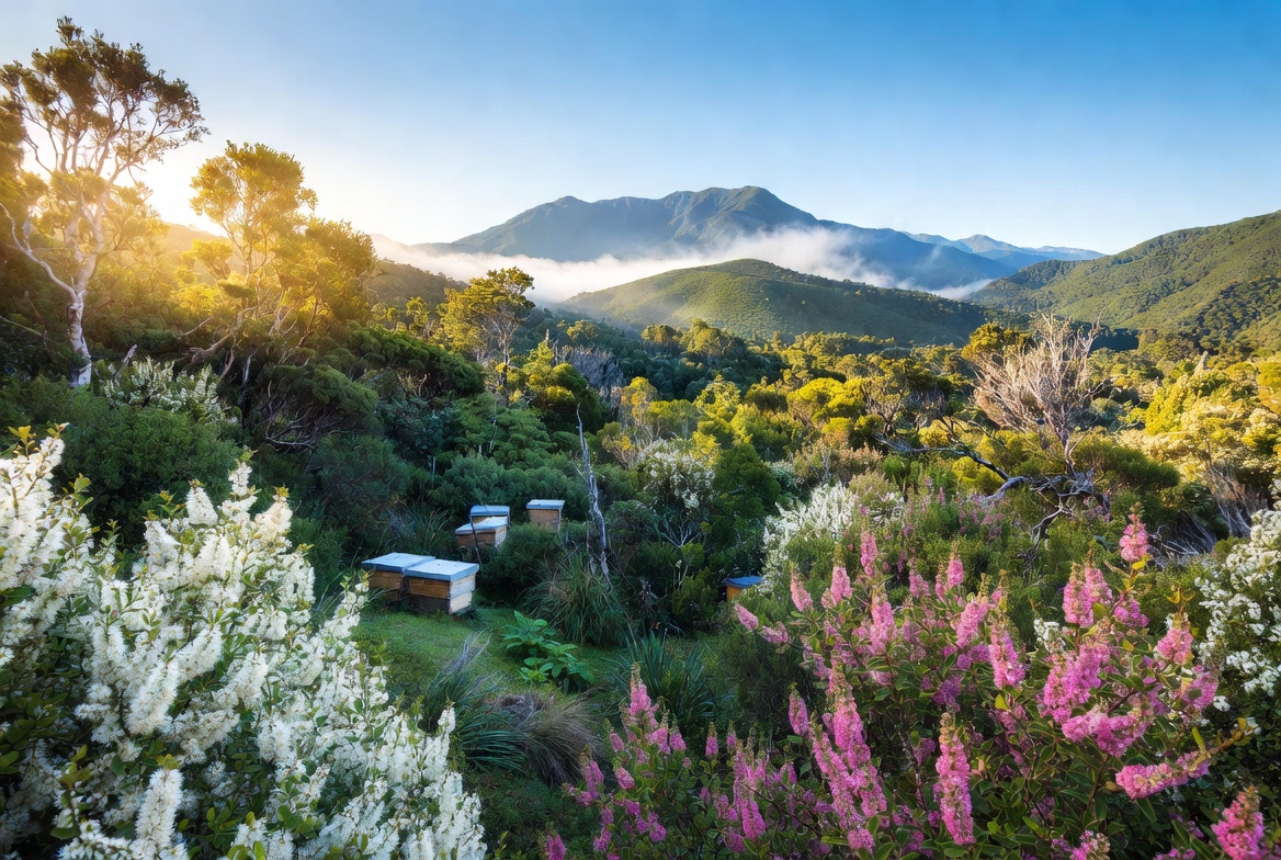 Pristine New Zealand Mānuka forest